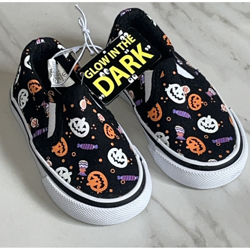 Tommy Bahama Toddler 5 Slip-On Shoes Pumpkins Candy Halloween Glow in the Dark